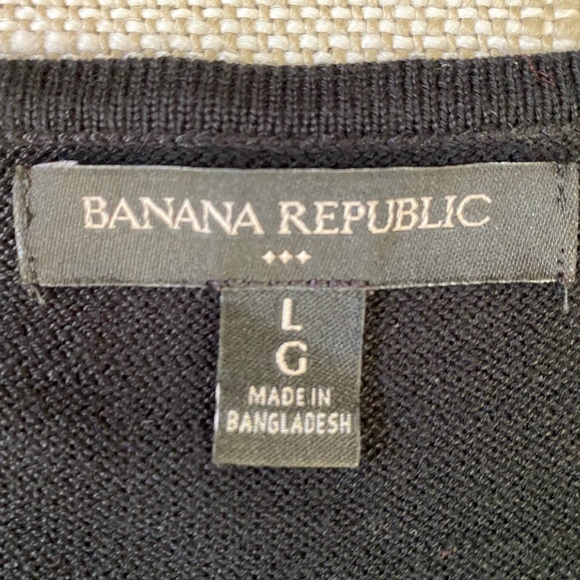 Banana Republic Womens V-Neck Black Knit Long Sleeve Office Casual Sweater-Sz-L - Picture 12 of 16